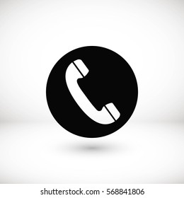 Telephone receiver vector icon, flat design best vector icon