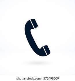 Telephone receiver vector icon, flat design best vector icon