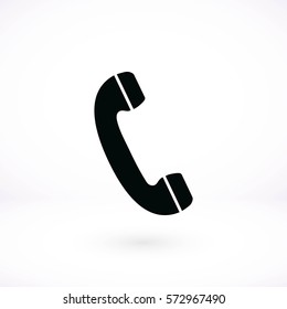 Telephone receiver vector icon, flat design best vector icon