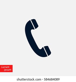 Telephone receiver vector icon, flat design best vector icon