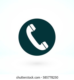 Telephone receiver vector icon, flat design best vector icon