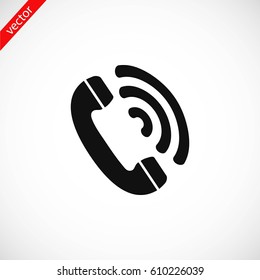 Telephone receiver vector icon, flat design best vector icon
