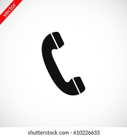 Telephone receiver vector icon, flat design best vector icon