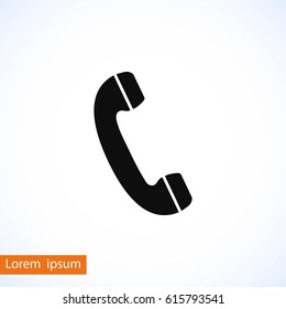 Telephone receiver vector icon, flat design best vector icon