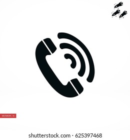 Telephone receiver vector icon, flat design