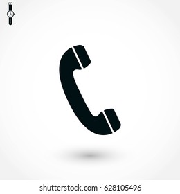 Telephone receiver vector icon, flat design best vector icon