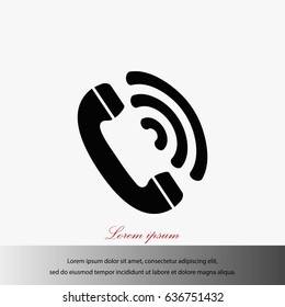 Telephone receiver vector icon, flat design best vector icon
