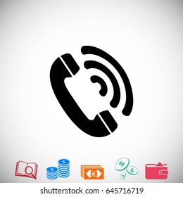Telephone receiver vector icon, flat design best vector icon