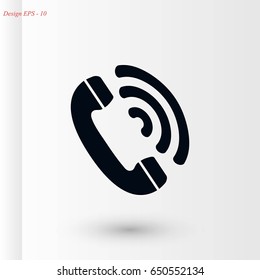 Telephone receiver vector icon, flat design best vector icon