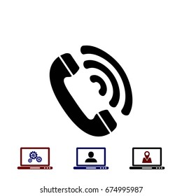 Telephone receiver vector icon, flat design best vector icon