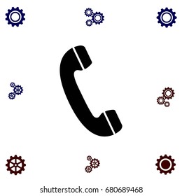 Telephone receiver vector icon, flat design best vector icon