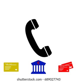 Telephone receiver vector icon, flat design best vector icon