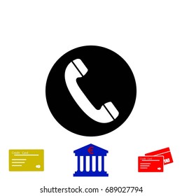 Telephone receiver vector icon, flat design best vector icon