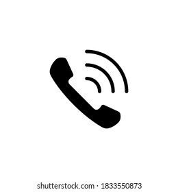 Icono del vector del receptor del teléfono, símbolo de llamada al teléfono del auricular aislado en blanco.