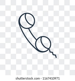 Telephone receiver vector icon isolated on transparent background, Telephone receiver logo concept