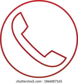 Icono del vector del receptor del teléfono. Icono de teléfono de línea. Aislado sobre fondo blanco