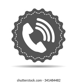Telephone receiver vector icon on a white background