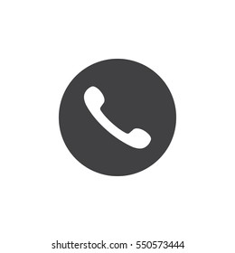Telephone receiver vector icon on the white background