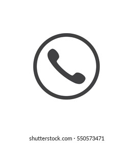 Telephone receiver vector icon on the white background