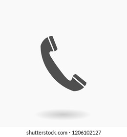 Telephone Receiver Vector Icon Phone Illustration silhouette.