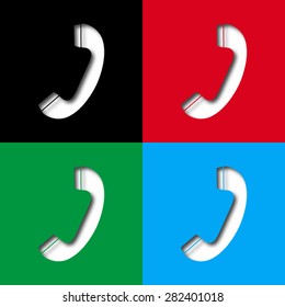  Telephone receiver  - vector icon with shadow