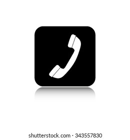Telephone receiver - vector  icon with shadow