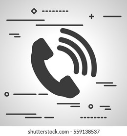 Telephone receiver vector icon - thin line art design