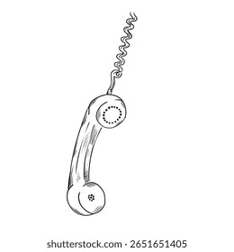 telephone receiver vector sketch line art hand drawn illustration 