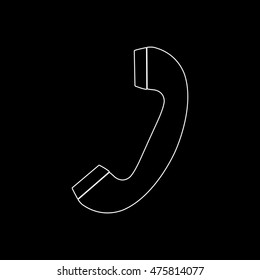Telephone receiver  - white vector icon