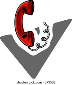 Telephone receiver.Vector illustration.