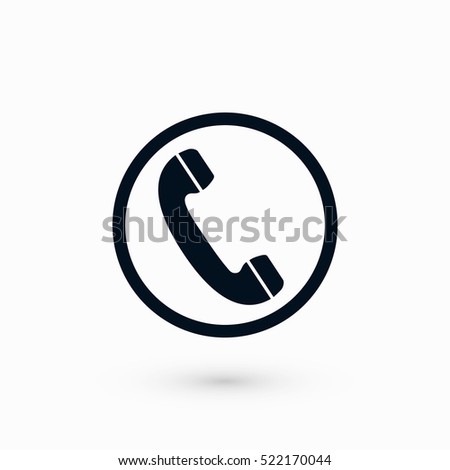 Telephone reciever vector icon, flat design best vector icon