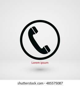 Telephone reciver vector icon, flat design best vector icon