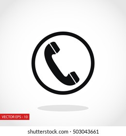 Telephone reciver vector icon, flat design best vector icon