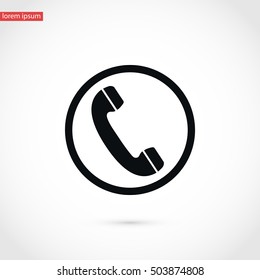 Telephone reciver vector icon, flat design best vector icon