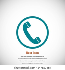 Telephone reciver vector icon, flat design best vector icon