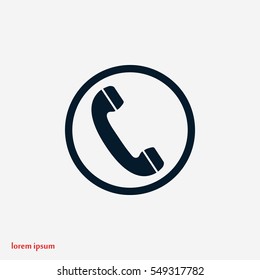 Telephone reciver vector icon, flat design best vector icon