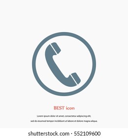 Telephone reciver vector icon, flat design best vector icon