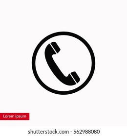 Telephone reciver vector icon, flat design best vector icon