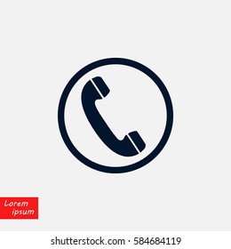 Telephone reciver vector icon, flat design best vector icon
