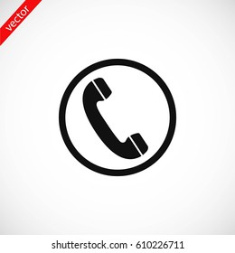 Telephone reciver vector icon, flat design best vector icon