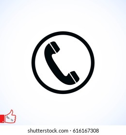 Telephone reciver vector icon, flat design best vector icon