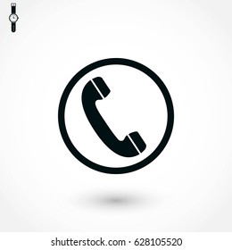 Telephone reciver vector icon, flat design best vector icon