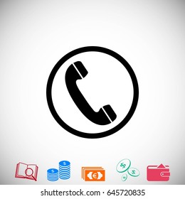 Telephone reciver vector icon, flat design best vector icon