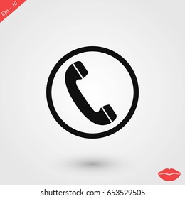 Telephone reciver vector icon, flat design best vector icon