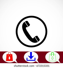 Telephone reciver vector icon, flat design best vector icon