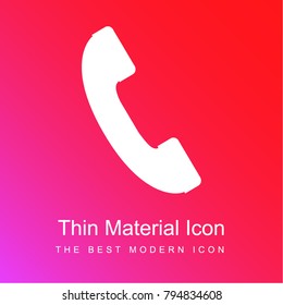 Telephone red and pink gradient material white icon minimal design