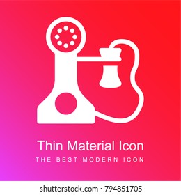 Telephone red and pink gradient material white icon minimal design