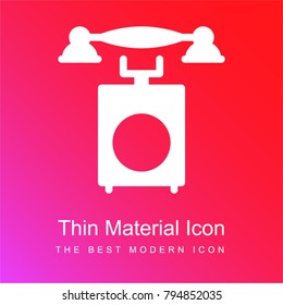 Telephone red and pink gradient material white icon minimal design