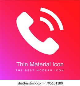 Telephone red and pink gradient material white icon minimal design
