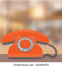 telephone retro flat
